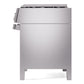 ILVE Panoramagic 36-Inch Dual Fuel Range with 6 Sealed Burners + Griddle, 3.5 cu. ft. Oven, Stainless Steel, Natural Gas, Triple Glass Door, UPM09FDS3SS