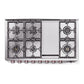ILVE Panoramagic 48-Inch Dual Fuel Range with 8 Sealed Burners + Griddle, 5.02 cu. ft. Oven, Stainless Steel, Liquid Propane, Triple Glass Door, UPM12FDS3SSLP