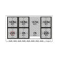 ILVE Panoramagic 48-Inch Dual Fuel Range with 8 Sealed Burners + Griddle, 5.02 cu. ft. Oven, Stainless Steel, Natural Gas, Triple Glass Door, UPM12FDS3SS