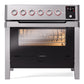 ILVE Panoramagic 36-Inch Induction Range with 6 Induction Elements, 3.5 cu. ft. Oven, Stainless Steel, Triple Glass Door, UPMI09S3SS