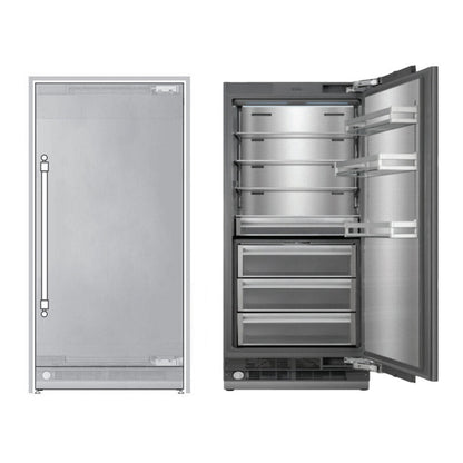 ILVE 36-Inch Refrigerator Column with 20.1 cu. ft. Capacity, Internal Water Dispenser, Reversible Door, URFC36SNWPRY