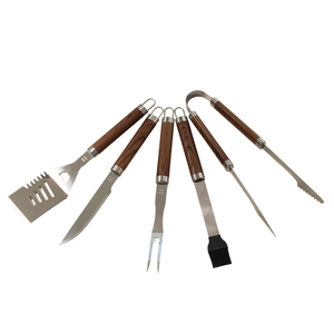 Induction Hardware Oak Grill Utensils Set