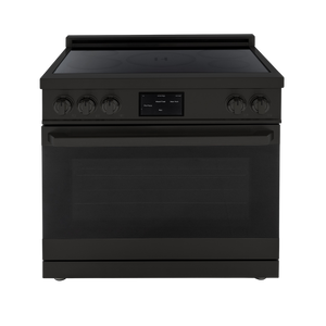 Induction Hardware Luxury Series 36-Inch 5.4 Cu. Ft. Induction Range, Self-Cleaning, Black Stainless Steel, S-IR36-BS