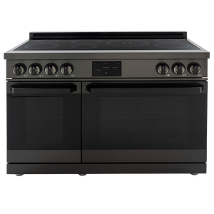 Induction Hardware Luxury Series 48-Inch 7.7 Cu. Ft. Double Oven Induction Range, Self-Cleaning, Black Stainless Steel, S-IR48-BS
