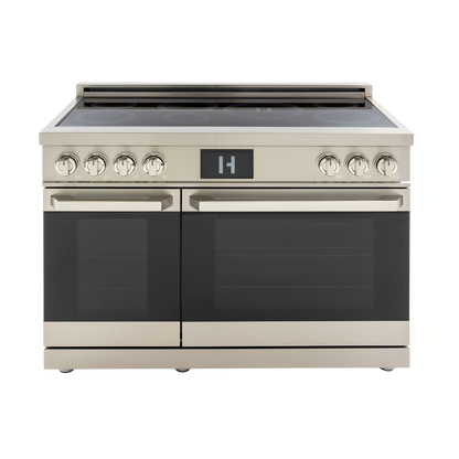Induction Hardware Luxury Series 48-Inch 7.7 Cu. Ft. Double Oven Induction Range, Self-Cleaning, Stainless Steel, S-IR48-SS