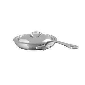 Mauviel 1830 M'COOK 5-Ply Frying Pan With Lid, Cast Stainless Steel Handle, 11-In