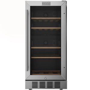 Empava 15-Inch Dual Zone Built-In Wine Cooler, 26-Bottle, Reversible Glass Door, Stainless Steel, EMPV-WC10D