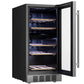 Empava 15-Inch Dual Zone Built-In Wine Cooler, 26-Bottle, Reversible Glass Door, Stainless Steel, EMPV-WC10D