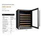 Empava 24-Inch Built-In Wine Cooler, 46-Bottle, Stainless Steel, EMPV-WC11S