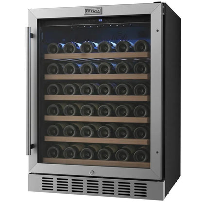 Empava 24-Inch Built-In Wine Cooler, 46-Bottle, Stainless Steel, EMPV-WC11S