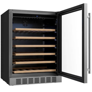 Empava 24-Inch Built-In Wine Cooler, 46-Bottle, Stainless Steel, EMPV-WC11S