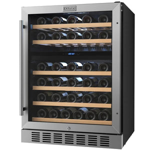 Empava 24-Inch Dual Zone Built-In Wine Cooler, 46-Bottle, Stainless Steel, EMPV-WC12D