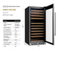 Empava 24-Inch Freestanding Wine Cooler, 133-Bottle, Stainless Steel, EMPV-WC13S
