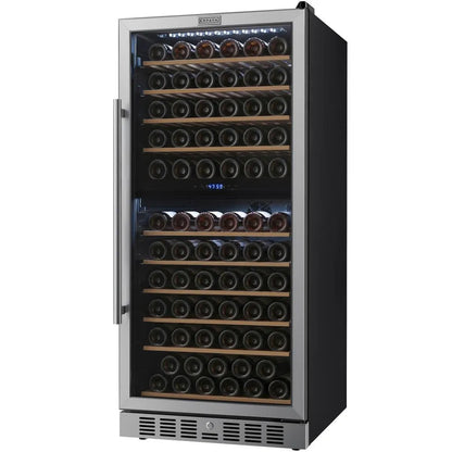 Empava 24-Inch Dual Zone Freestanding Wine Cooler, 119-Bottle, Stainless Steel, EMPV-WC14D
