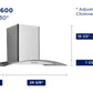 Hauslane Chef 36-in Convertible Stainless Steel Wall-Mounted Range Hood, WM-600