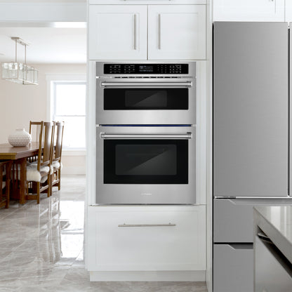 Cosmo Regal Collection 30-Inch Built-In Electric Microwave Wall Oven Combination, 4.8 cu. ft. Oven and 1.6 cu. ft. Microwave with Air Fry and Convection, Stainless Steel, COS-WOMCR302SS