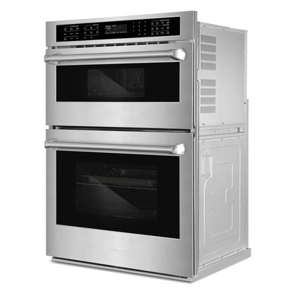 Cosmo Regal Collection 30-Inch Built-In Electric Microwave Wall Oven Combination, 4.8 cu. ft. Oven and 1.6 cu. ft. Microwave with Air Fry and Convection, Stainless Steel, COS-WOMCR302SS