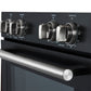 FORNO Espresso Vomero 30" 10 cu. ft. Electric Double Wall Oven in Black with Stainless Steel Accents, FBOEL1324-30BLK