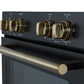 FORNO Espresso Vomero 30" 10 cu. ft. Electric Double Wall Oven in Black with Antique Brass Accents, FBOEL1324-30BLK