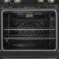 FORNO Espresso Vomero 30" 10 cu. ft. Electric Double Wall Oven in Black with Antique Brass Accents, FBOEL1324-30BLK