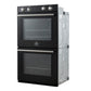 FORNO Espresso Vomero 30" 10 cu. ft. Electric Double Wall Oven in Black with Stainless Steel Accents, FBOEL1324-30BLK