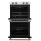 FORNO Espresso Vomero 30" 10 cu. ft. Electric Double Wall Oven in White with Antique Brass Accents, FBOEL1324-30WHT