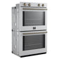 FORNO Espresso Vomero 30" 10 cu. ft. Electric Double Wall Oven in White with Antique Brass Accents, FBOEL1324-30WHT