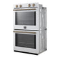 FORNO Espresso Vomero 30" 10 cu. ft. Electric Double Wall Oven in White with Antique Brass Accents, FBOEL1324-30WHT