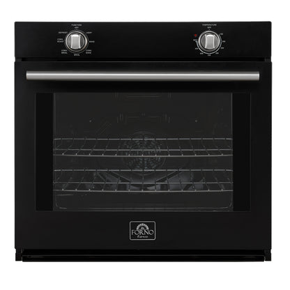 FORNO Espresso Vomero 30" 5 cu. ft. Electric Single Wall Oven in Black with Stainless Steel Accents, FBOEL1370-30BLK