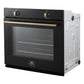 FORNO Espresso Vomero 30" 5 cu. ft. Electric Single Wall Oven in Black with Antique Brass Accents, FBOEL1370-30BLK