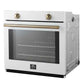 FORNO Espresso Vomero 30" 5 cu. ft. Electric Single Wall Oven in White with Antique Brass Accents, FBOEL1370-30WHT