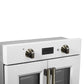 FORNO Asti 30" 3.58 cu. ft. French Door Electric Wall Oven with Air Fry, Self-Clean and Sous Vide in White with Antique Brass Accents, FBOEL1333-30WHT