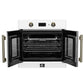 FORNO Asti 30" 3.58 cu. ft. French Door Electric Wall Oven with Air Fry, Self-Clean and Sous Vide in White with Antique Brass Accents, FBOEL1333-30WHT