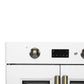 FORNO Asti 30" 3.58 cu. ft. French Door Electric Wall Oven with Air Fry, Self-Clean and Sous Vide in White with Antique Brass Accents, FBOEL1333-30WHT