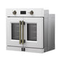 FORNO Asti 30" 3.58 cu. ft. French Door Electric Wall Oven with Air Fry, Self-Clean and Sous Vide in White with Antique Brass Accents, FBOEL1333-30WHT
