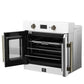 FORNO Asti 30" 3.58 cu. ft. French Door Electric Wall Oven with Air Fry, Self-Clean and Sous Vide in White with Antique Brass Accents, FBOEL1333-30WHT