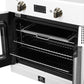 FORNO Asti 30" 3.58 cu. ft. French Door Electric Wall Oven with Air Fry, Self-Clean and Sous Vide in White with Antique Brass Accents, FBOEL1333-30WHT