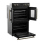 FORNO Asti 30" 7.36 cu. ft. French Door Double Electric Wall Oven with Air Fry, Self-Clean and Sous Vide in Black with Antique Brass Accents, FBOEL1340-30BLK
