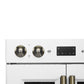 FORNO Asti 30" 7.36 cu. ft. French Door Double Electric Wall Oven with Air Fry, Self-Clean and Sous Vide in White with Antique Brass Accents, FBOEL1340-30WHT