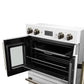 FORNO Asti 30" 7.36 cu. ft. French Door Double Electric Wall Oven with Air Fry, Self-Clean and Sous Vide in White with Antique Brass Accents, FBOEL1340-30WHT
