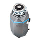 FORNO ACQUA BrightDiamond Black Onyx 3/4 HP Ultra-Quiet Garbage Disposal with Motion Sensor Light & Pre-Wired Air Switch
