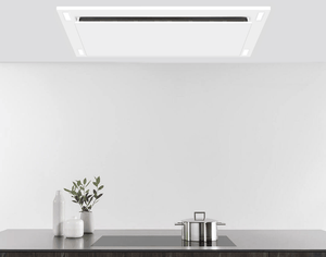 600 CFM White Flush Ceiling Mount Range Hood - VICTORY Sunset