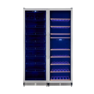 FORNO Avellina 48" 31.8 cu. ft. Side-by-Side Triple Zone Wine and Beverage Cooler, 427 Cans & 94 Wine Bottles Capacity, FWCDR6633-48S