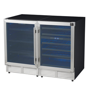 FORNO Gemello 48" Side-by-Side Wine and Beverage Cooler in Stainless Steel, FWCDR6699-48S