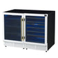 FORNO Gemello 48" Side-by-Side Wine and Beverage Cooler in White with Antique Brass Handles,  FWCDR6699-48WHT