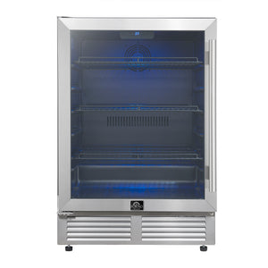 FORNO Frescolino 24" 188 Can Beverage Cooler with LED Lighting and Triple Glass Door in Stainless Steel,  FWCDR6665-24S