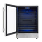 FORNO Frescolino 24" 188 Can Beverage Cooler with LED Lighting and Triple Glass Door in Stainless Steel,  FWCDR6665-24S