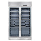 FORNO Abruzzo 48"  24 cu.ft. 102 Bottle Dual Zone Wine Cooler with Green Acrylic Holders and Black Shelves, FWCDR6610-48S