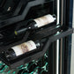 FORNO Abruzzo 48"  24 cu.ft. 102 Bottle Dual Zone Wine Cooler with Green Acrylic Holders and Black Shelves, FWCDR6610-48S
