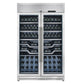 FORNO Abruzzo 48"  24 cu.ft. 102 Bottle Dual Zone Wine Cooler with Clear Acrylic Holders & Stainless Trim Shelves, FWCDR6611-48S